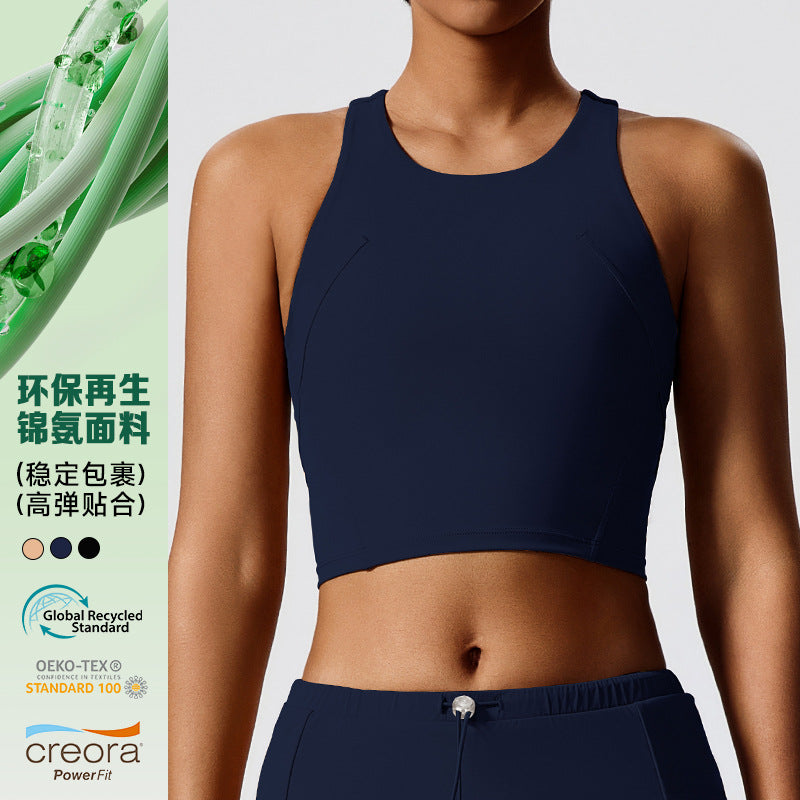 New arrivalenvironmental-friendly renewable nylon fabric sexy running tennis top summer table tennis yoga vest for women