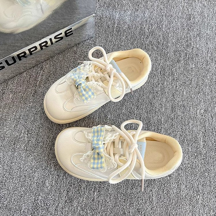 Cute bear sneakers women's 2026 new autumn easiest for match puff casualwhite shoes retrothick sole german training shoes
