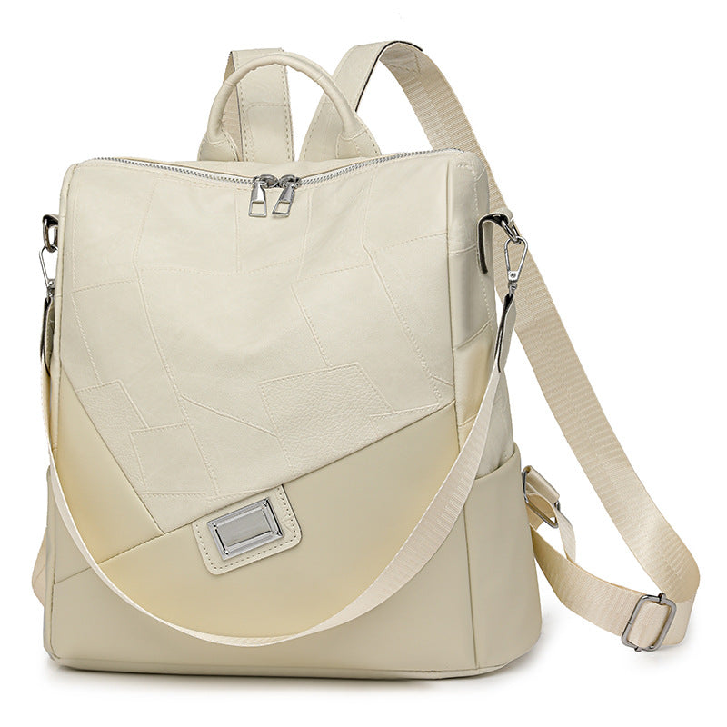 Retro commuting large-capacity backpack women's  new simple travel backpack casual out simple shoulder bag