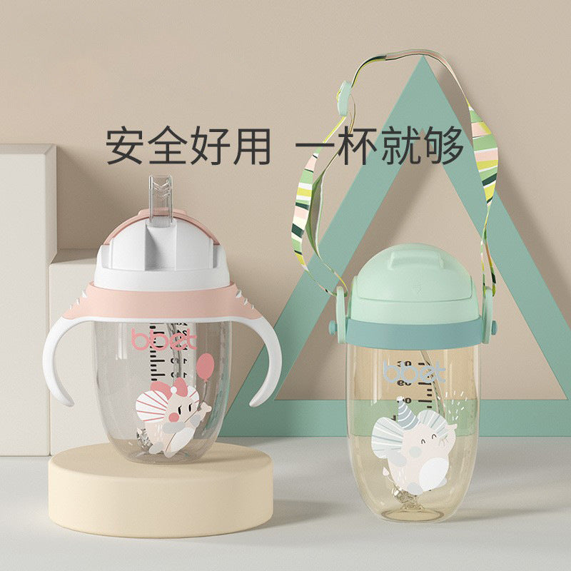Bao hui baby training cup - ppsu straw cup with gravity ball, sippy cup for toddlers, spill-proof water bottle for babies and preschoolers, perfect for milk and water, anti-drop design