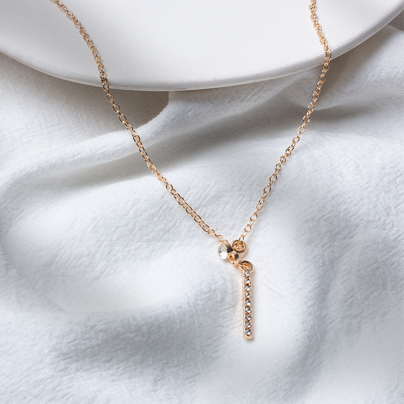 Wholesale autumn/winter sweater necklaces - european & american cross-border e-commerce jewelry, geometric diamond-studded minimalist choker for women