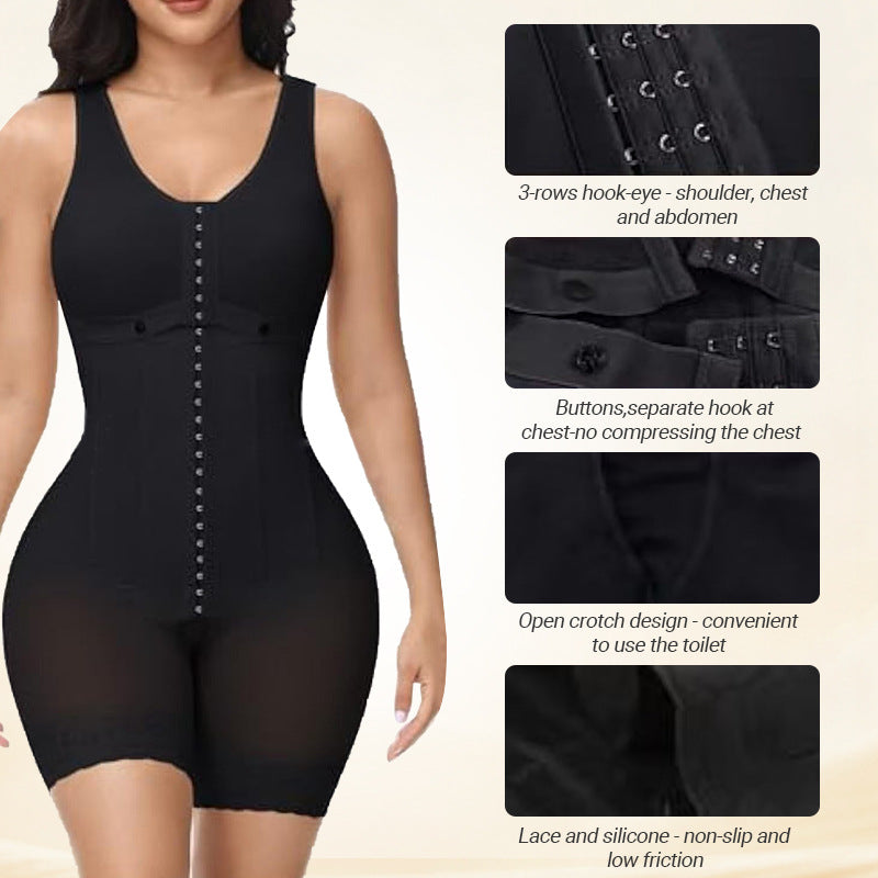 one-piece corset with cup, inner hole for inserting pads, postpartum and postoperative repair, strong pressure corset, waist and abdomen, hip lift