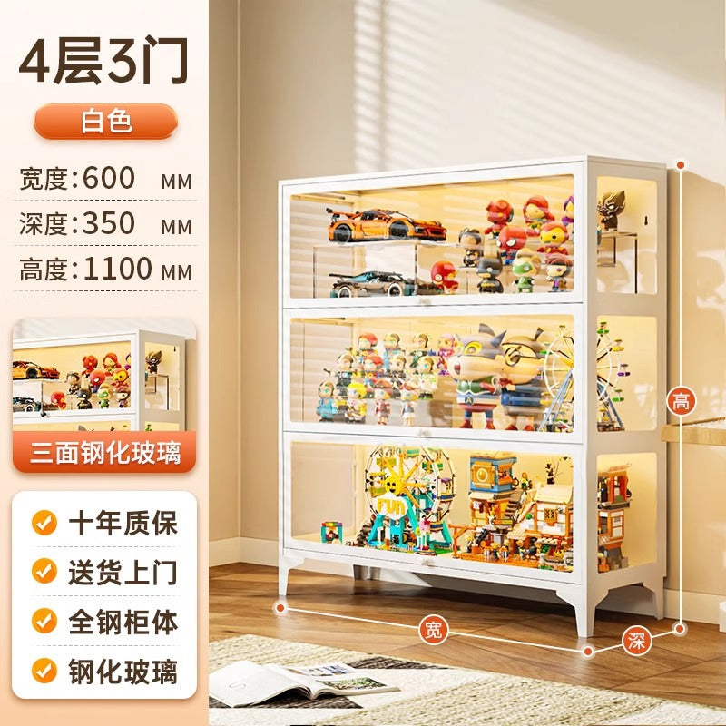 Glass display cabinet for figures, lego, home blind box models, display rack, storage, transparent display cabinet, dustproof storage