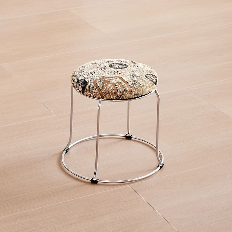 Soft stool, durable shoe changing stool, casual stool, for home bench, solid wood surface low stool, round stool, thickened steel stool