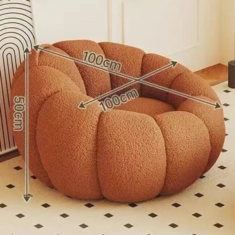 Cream wind lazy sofa reclining and sleeping pumpkin sofa leisure chair lamb wool fabric sofa single sofa