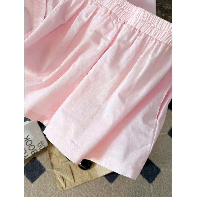 Full real shot shein independent station 1688  casuallong sleeves shirt shorts suit