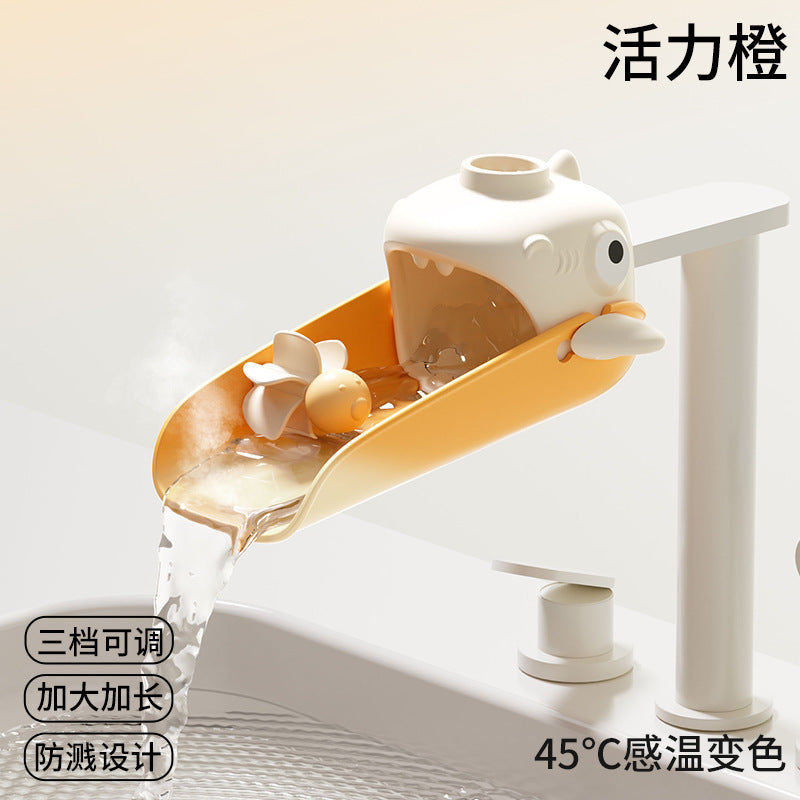 Faucet extender baby hand wash long extension guide sink kids silicone neutralcute cartoon anti-splash water