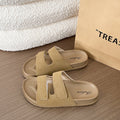 new birkenstock-style women's sandals - summer outdoor wear, double strap, velcro closure, fashionable, non-slip beach slides - women's export model