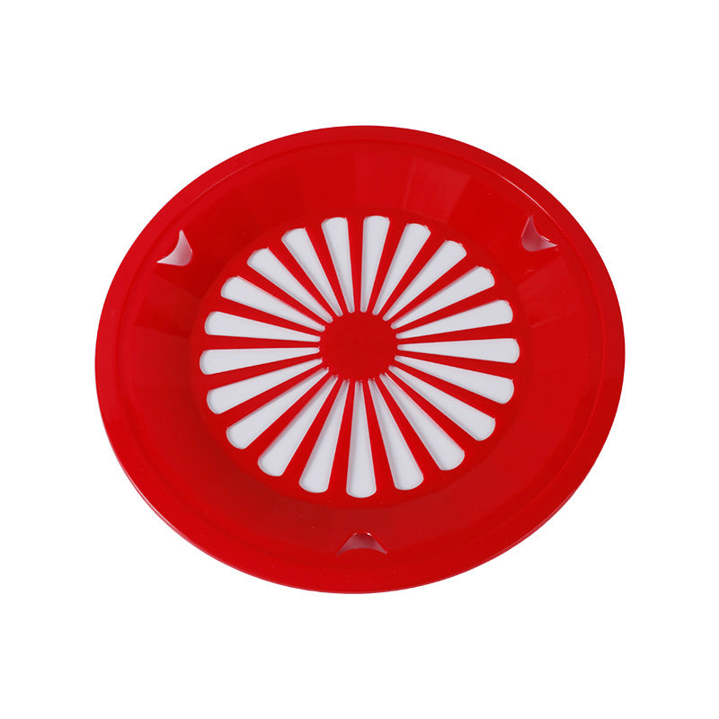 Round hollow basket drain basket picnic food placement tray barbecue tray holder drain basket plastic hollow dinner plate cross-border