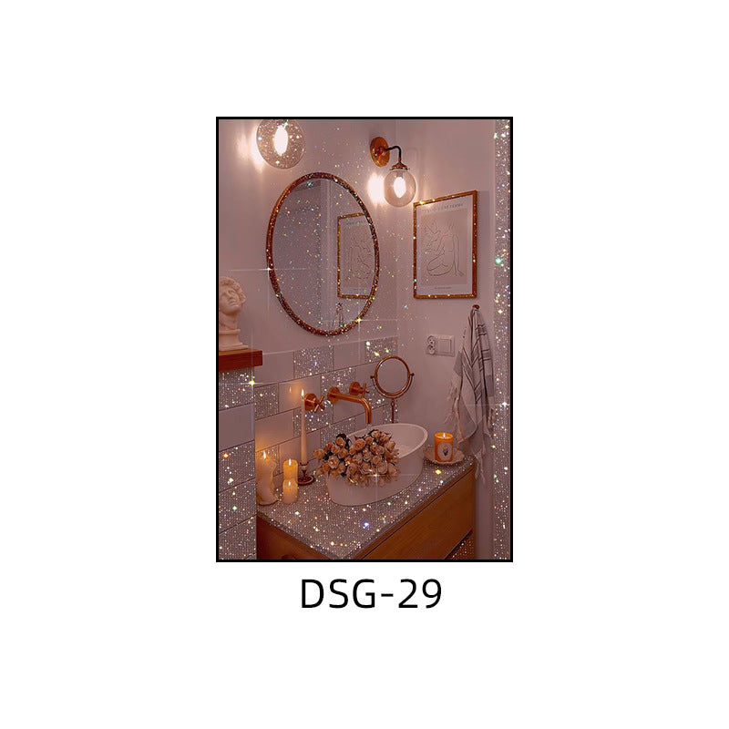 Modern light luxury decorative painting flash diamond figure art clothing store fashion hanging painting bedroom living room paris architecture mural