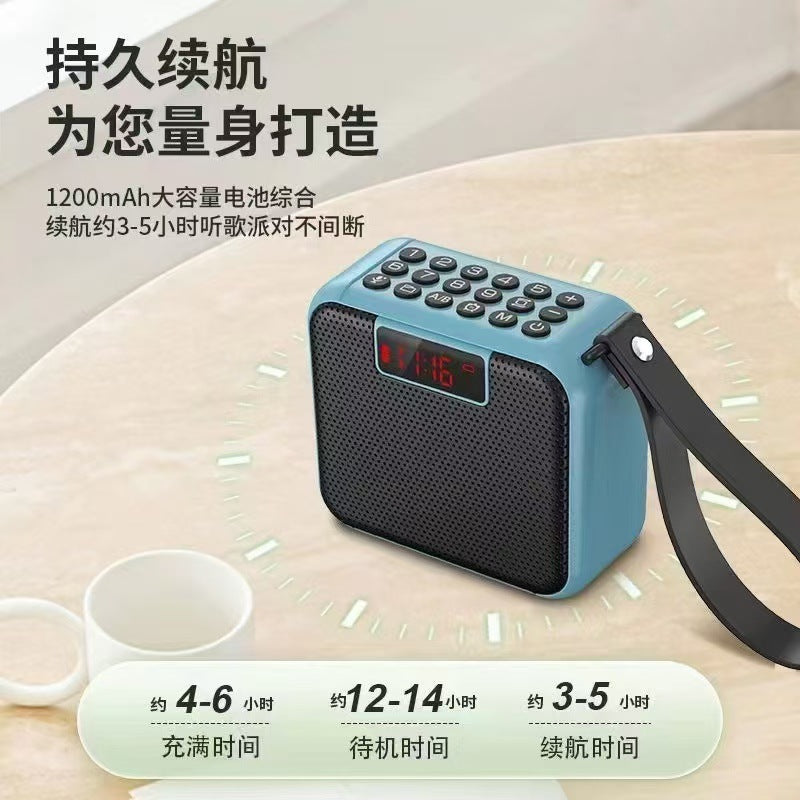 Dx-97 bluetooth speaker: mini, portable, multifunctional radio with recording, card playback, and timer