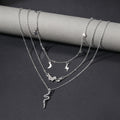 Wholesale snake chain layered pendants - european & american cross-border jewelry - high-end women's butterfly, star, and moon necklaces - multi-layered necklaces