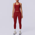 Halter sports beautiful back high waist hip lifting tight sports seamless yoga clothes quick drying breathable running fitness suit for women