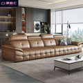 2025 new large apartment villa genuine leather sofa high back lawrence sofa italian light luxury genuine leather sofa