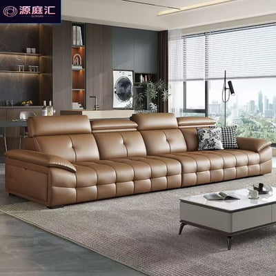 2025 new large apartment villa genuine leather sofa high back lawrence sofa italian light luxury genuine leather sofa