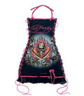 fashion cross-border retro halloween skull positioning printed oil painting drawstring tube top suspender dress