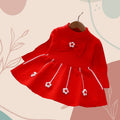 Girls' knit dress - new autumn/winter  collection - handmade floral detail - cute dress
