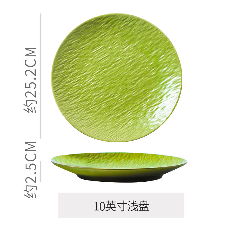 Japanese retroclassy sense kiln transformed steak shallow plate restaurant hotel ceramic western food plate dessert pastry plate plate
