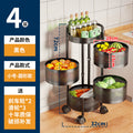 360-degree rotating vegetable organizer, kitchen floor-standing multi-tier round storage rack, dedicated basket storage for vegetables