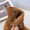 Vanka hao girls' boots rivet style double strap fleece-lined lamb birkenstock boots winter cold-proof knee socks fashion boots