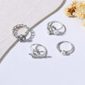 Wholesale diamond-studded floral rings: cross-border jewelry sets, european and american ins-style fresh alloy, niche high-end hand jewelry for women