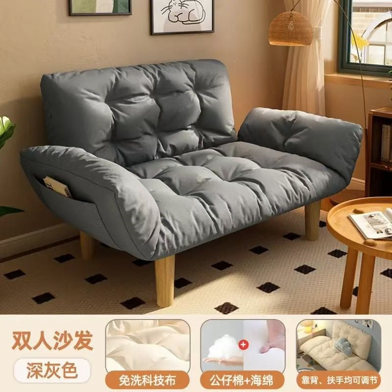 Lazy sofa small apartment bedroom balcony rental tatami apartment rental double sofa bed foldable