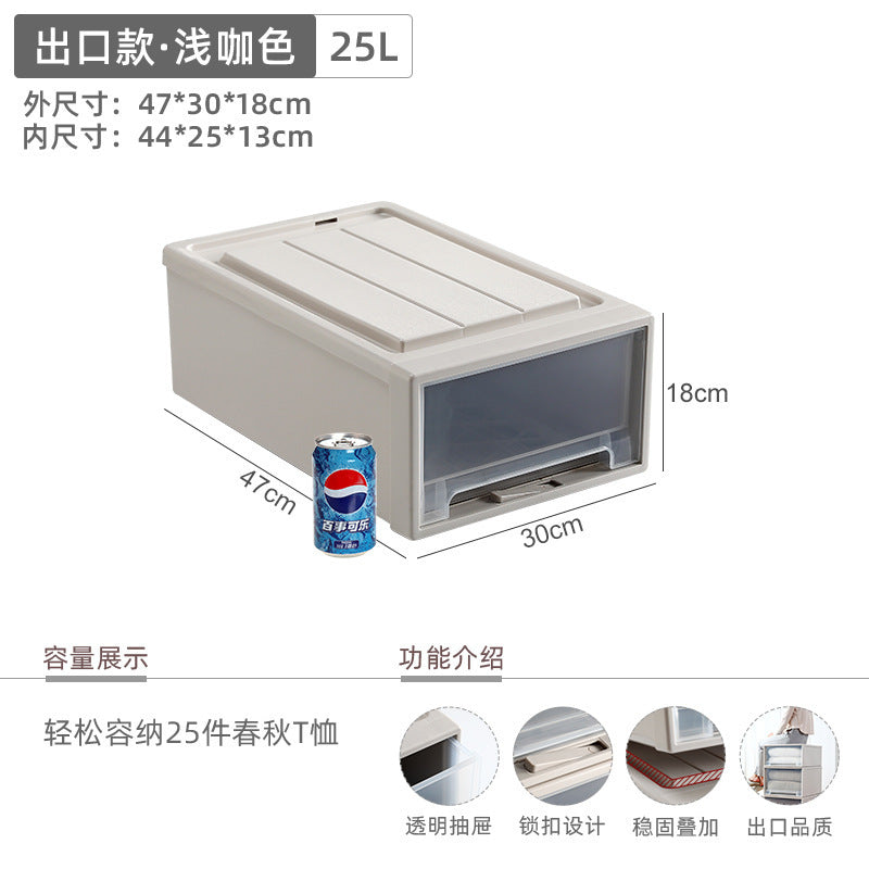 Younai transparent storage cabinet plastic finishing box wardrobe snack storage box clothes clothing drawer storage box