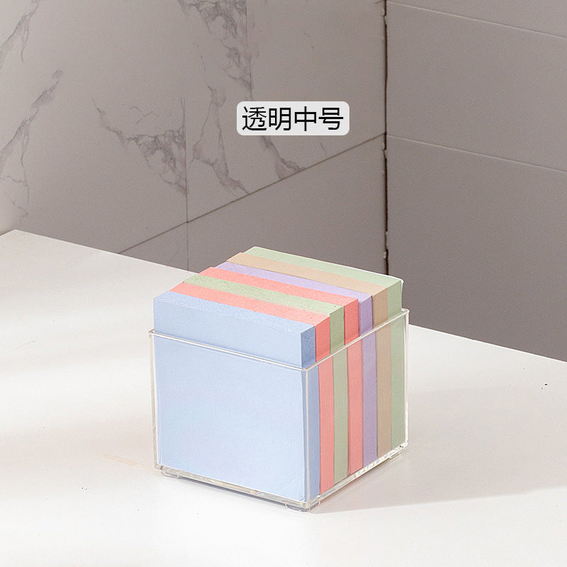 Desktop mobile phone case, sticky note transparent storage box, plastic large-capacity data cable, earphone mini wall-mounted storage box.