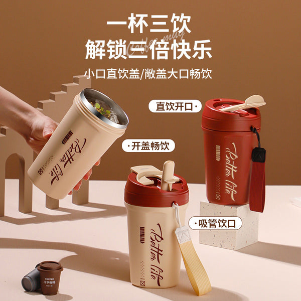 304 stainless steel coffee cup,  popular rope portable mug, Coke cup gift wholesale
