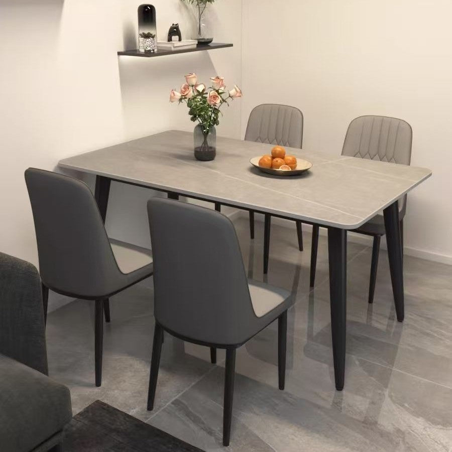Rock slab dining table and chair combination modern casualaccessible luxury glossy table for home small apartment matte thickened dining table