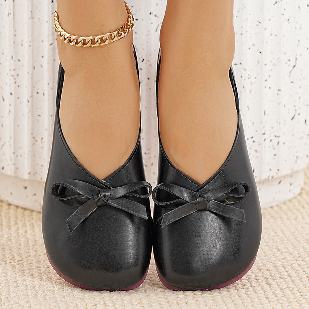 Export spring & fallcasualk-stylepure colorcasualbows two-wear flats women's round toe flats women's shoes flatsflats