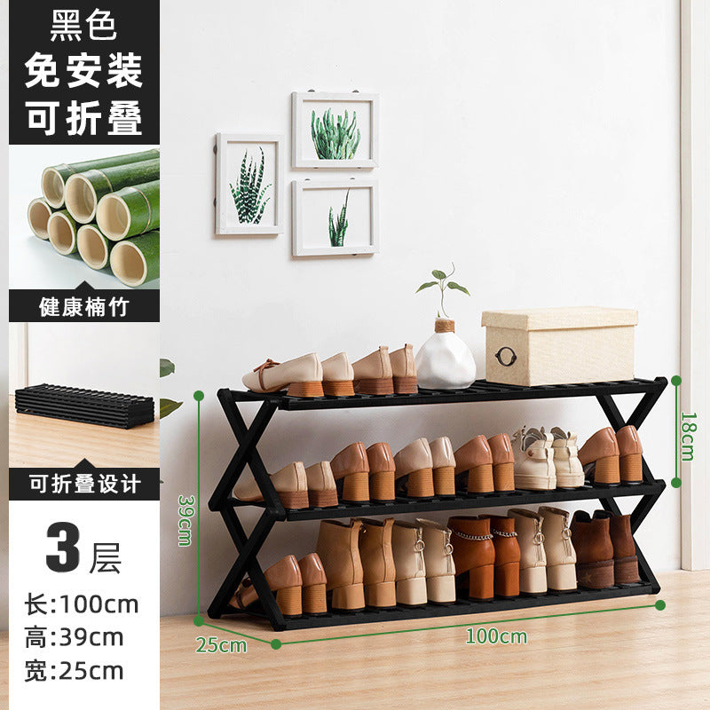 Simple shoe rack, shoe cabinet, wooden dormitory, covering a small area, multi-layer dust-proof entry door at the door, shoe rack, storage rack