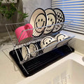Popular foldable dish storage dish rack, bamboo drain rack, countertop multi-functional kitchen storage rack, multi-layer