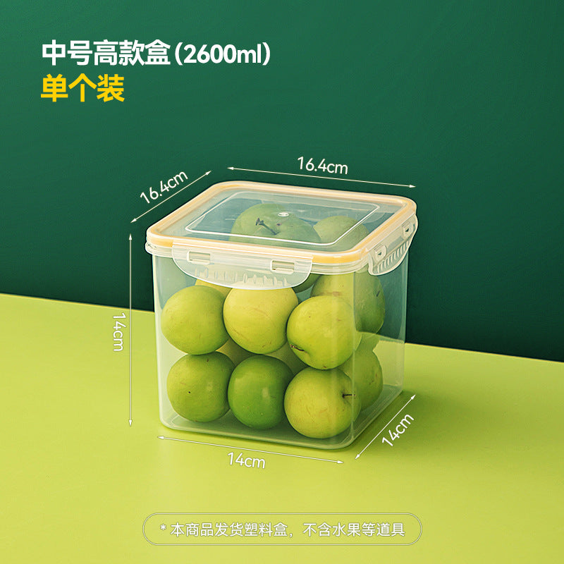 Kitchen finishing dustproof storage box with lid transparent refrigerator storage box food grade plastic food crisper