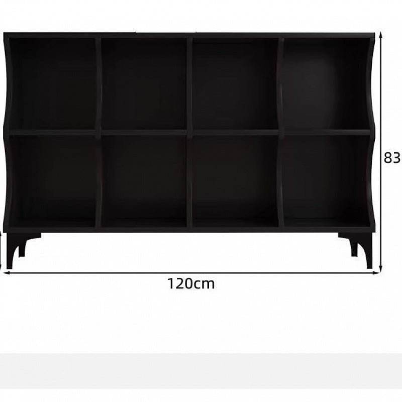 Simple modern black lattice cabinet Internet celebrity cabinet High value storage side cabinet Bookcase Floor creative lattice cabinet