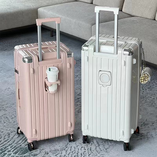 Suitcase Women's super large-capacity trolley case Male student password Travel case 28-inch shock absorption brake wheel cup holder