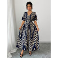 listing: new  women's elegant printed v-neck dress