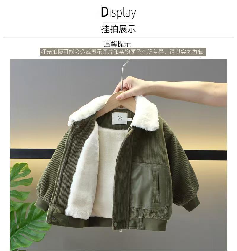 Fall and winter  new arrival cool baby fleece-lined cotton coat kids winter clothing thickened clothes fashionable boy outwear