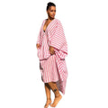 European and american plus-size women's clothing:  autumn new arrivals - stylish and chic vacation-ready pink striped maxi dress
