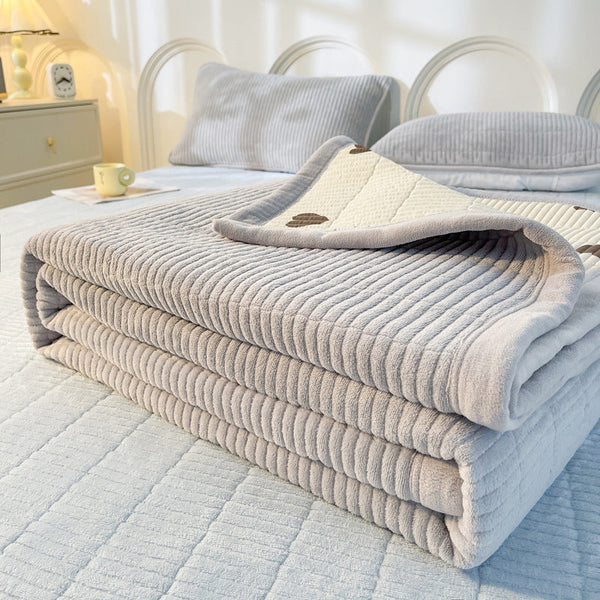 Milk fleece thickened bed cover three-piece warm padded bed sheet bed mattress tatami winter bed sheet bed pad