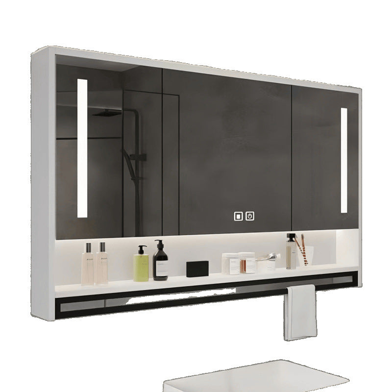 Solid wood bathroom, smart mirror cabinet, separate wall-mounted toilet, storage, defogging mirror, lamp rack, vanity mirror