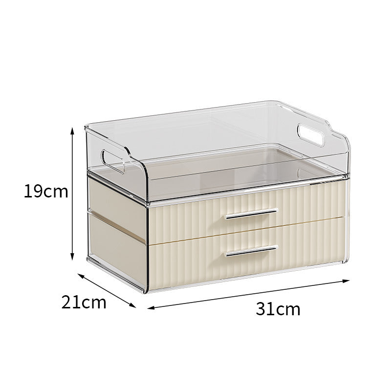 Desktop Cosmetics Storage Box Drawer Type Light Luxury Large Capacity Dresser Skin Care Products Mask Shelf Anti-dust