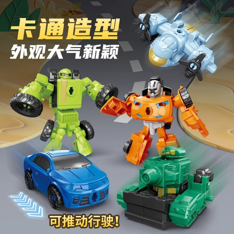 Transforming robot car - kids' assembly mecha king kong warrior - boy's toy - educational birthday gift