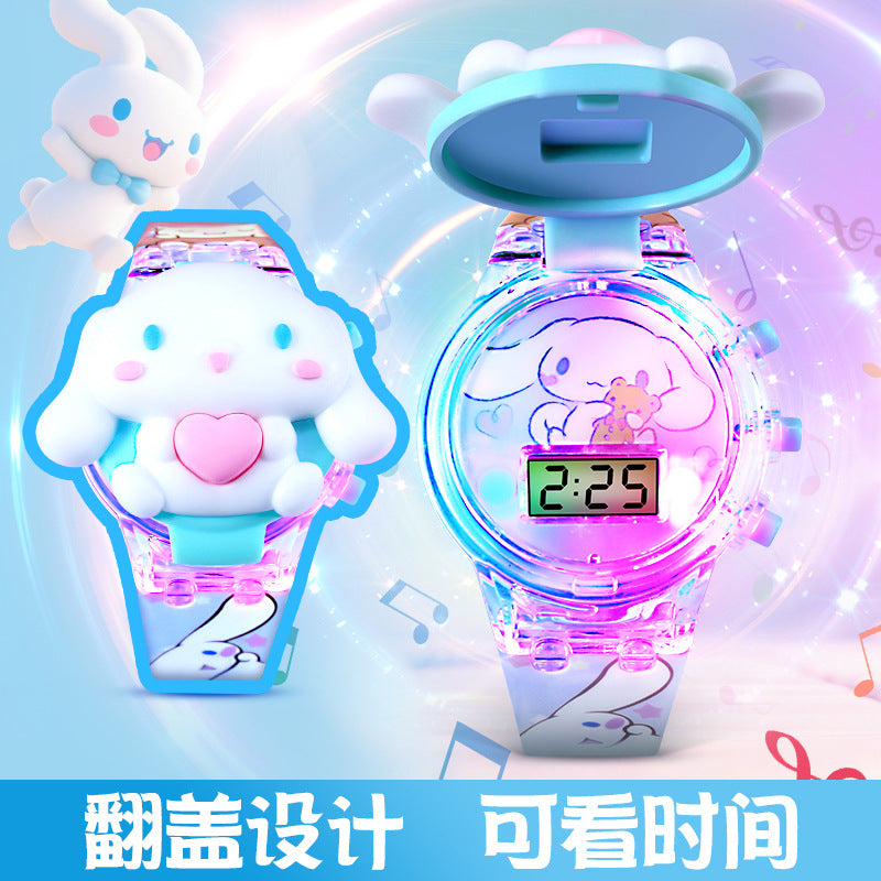 Kids' cartoon watch toy - musical, light-up electronic watch with flashing lights - kuromi toy - gift for boys and girls - perfect for kindergarten