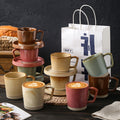Retro japanese style mug kiln clay cup afternoon tea latte latte cup cake dessert plate for home mug