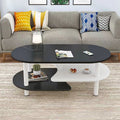 Scandinavian coffee table small apartment living room economical casual modern table creative balcony oval tea table double layer
