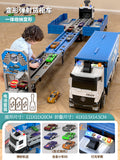 Blue/track ejection transforming container truck 8 alloy car