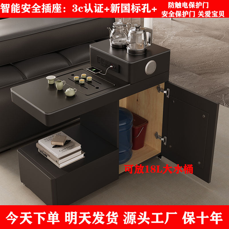 Movable coffee table small apartment multi-functional side cabinet water boiling tea bluetooth audio side sofa side table tea cabinet