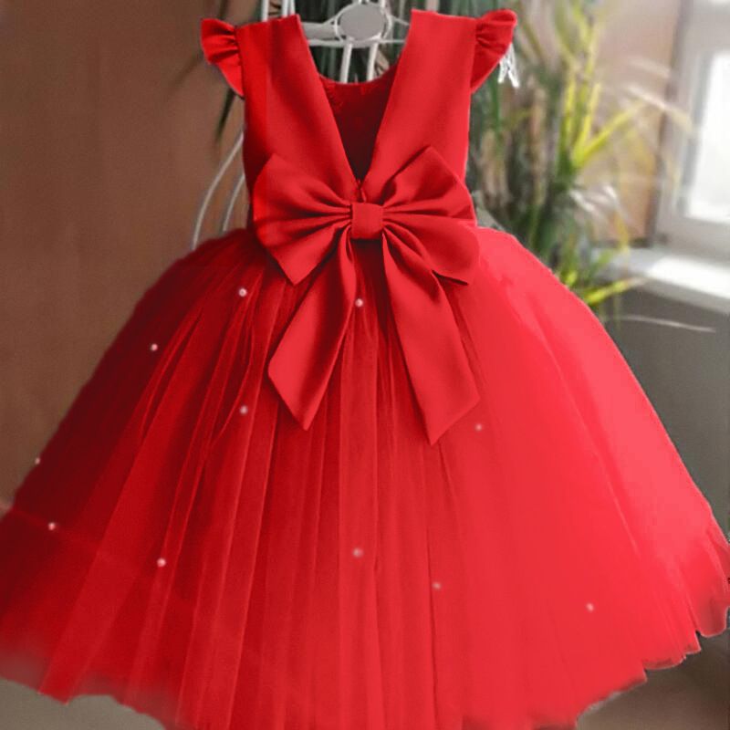 First birthday dress for girls,  little girl princess tutu dress, children's host performance flower girl wedding dress