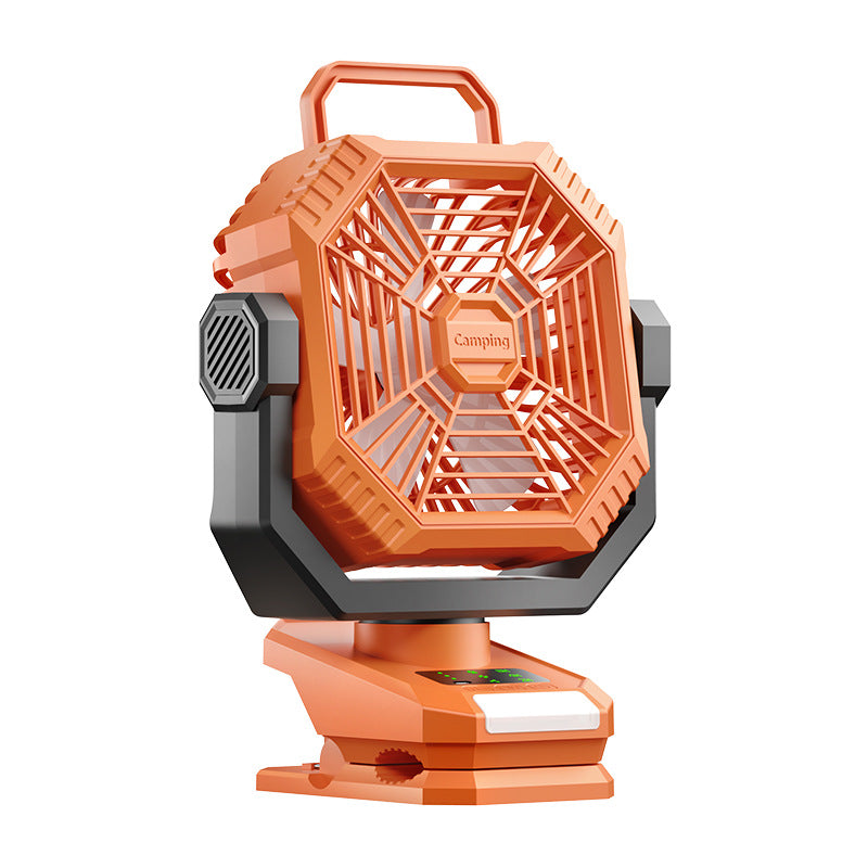 Cross-border new camping fan rechargeable fishing lighting dormitory outdoor camping clip fan portable